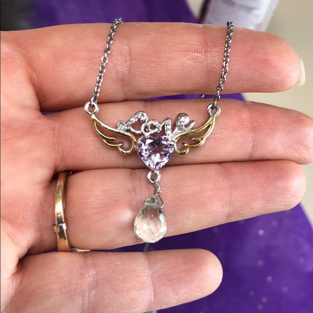 STS KARIS angel wing necklace with crystals
